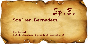 Szafner Bernadett névjegykártya